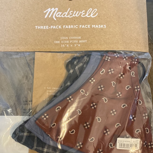 Madewell Three-Pack Assorted Adjustable Face Masks - Picture 2 of 2